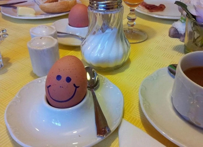 Lachendes Ei zum Frühstück